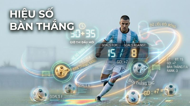 Hiệu số bàn thắng là gì? Cách tính goal difference trong bóng đá