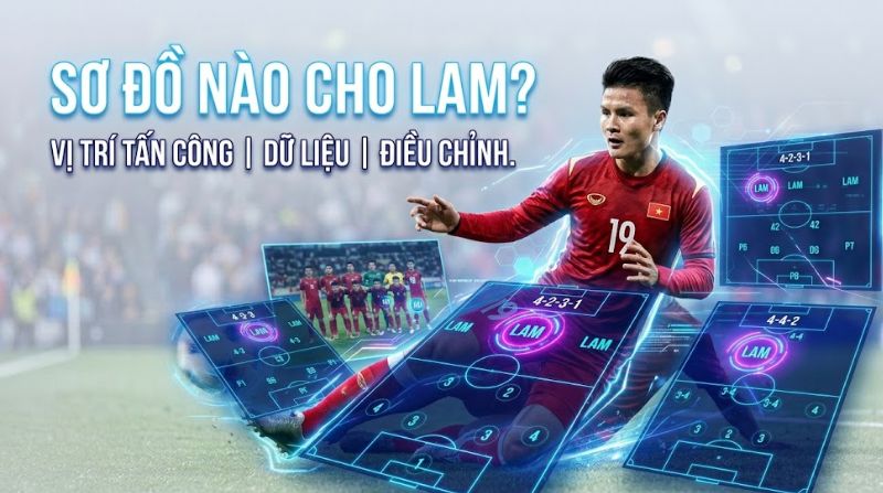 LAM xuất hiện rõ ràng nhất trong các sơ đồ có 3 tiền vệ tấn công
