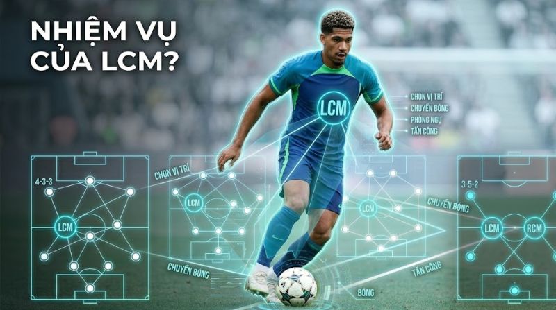 LCM&nbsp;xuất hiện trong mọi sơ đồ có 2 tiền vệ trung tâm trở lên