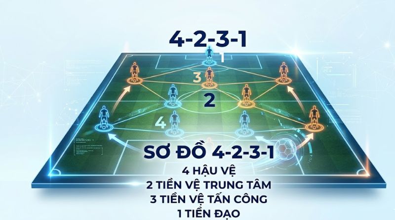 Sơ đồ 4231 là gì? Chiến thuật, đội hình 4-2-3-1 trong bóng đá
