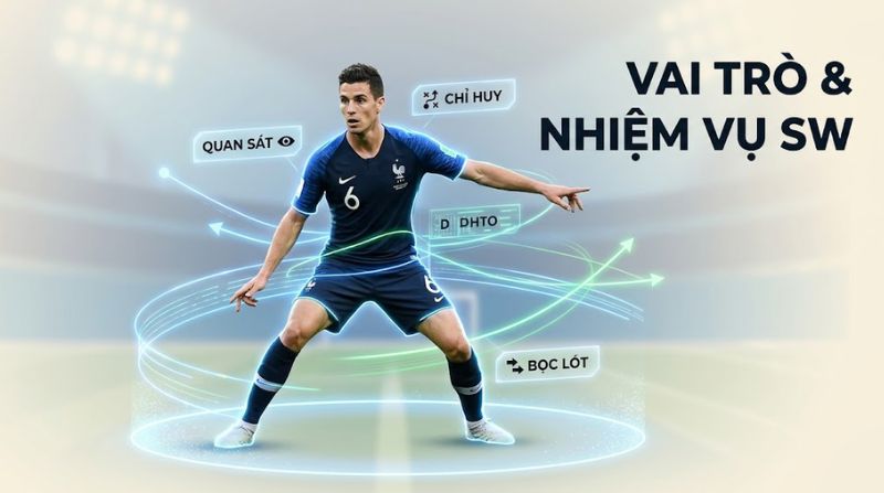 SW phải hoàn thành nhiệm vụ  quét bóng phòng ngự và phát động tấn công từ sâu