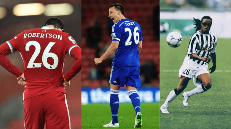 John Terry mang áo số 26 suốt hơn 20 năm tại Chelsea (1998–2017)